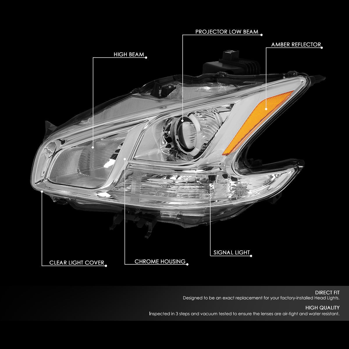 Factory Style Projector Headlights <br>09-14 Nissan Maxima