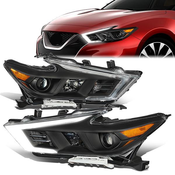 LED DRL Projector Headlights <br>16-18 Nissan Maxima S SL SV