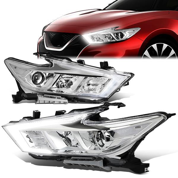 LED DRL Projector Headlights <br>16-18 Nissan Maxima S SL SV