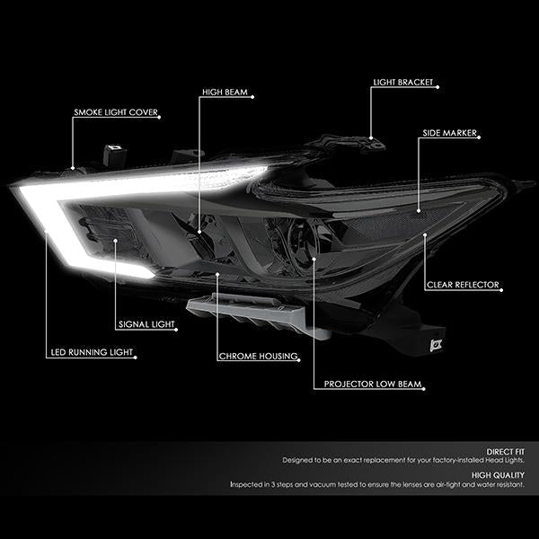 LED DRL Projector Headlights <br>16-18 Nissan Maxima S SL SV