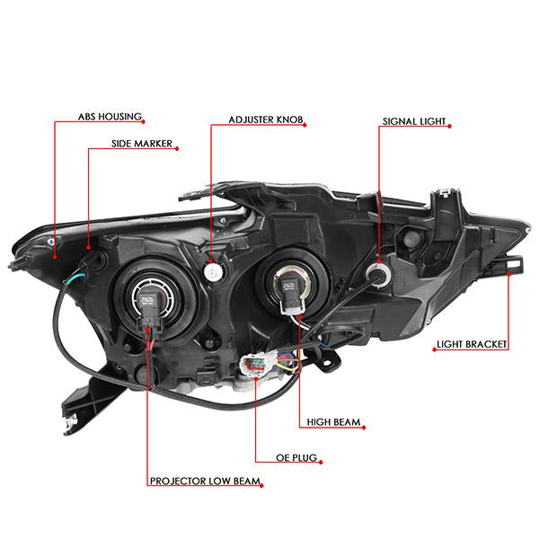 LED DRL Projector Headlights <br>16-18 Nissan Maxima S SL SV