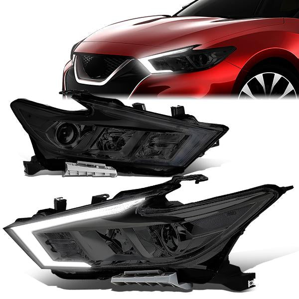 LED DRL Projector Headlights <br>16-18 Nissan Maxima S SL SV