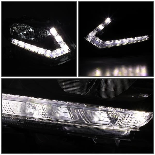 LED DRL Projector Headlights <br>14-16 Nissan Rogue