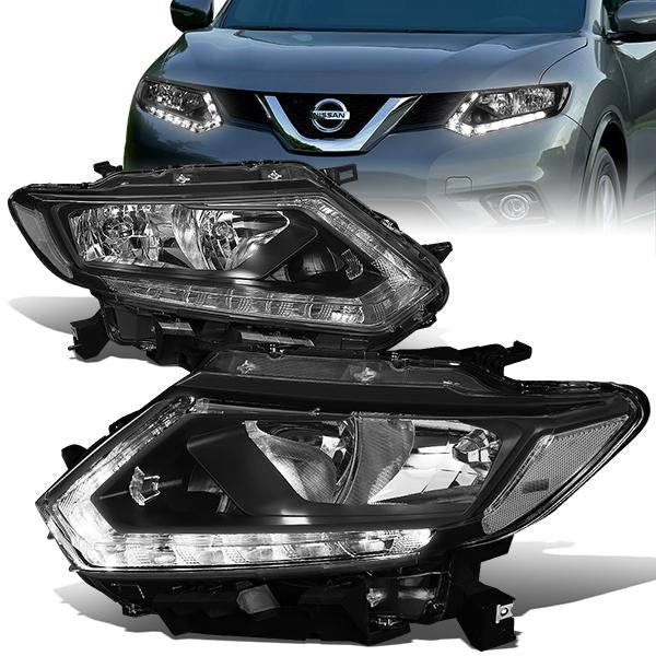 LED DRL Projector Headlights <br>14-16 Nissan Rogue