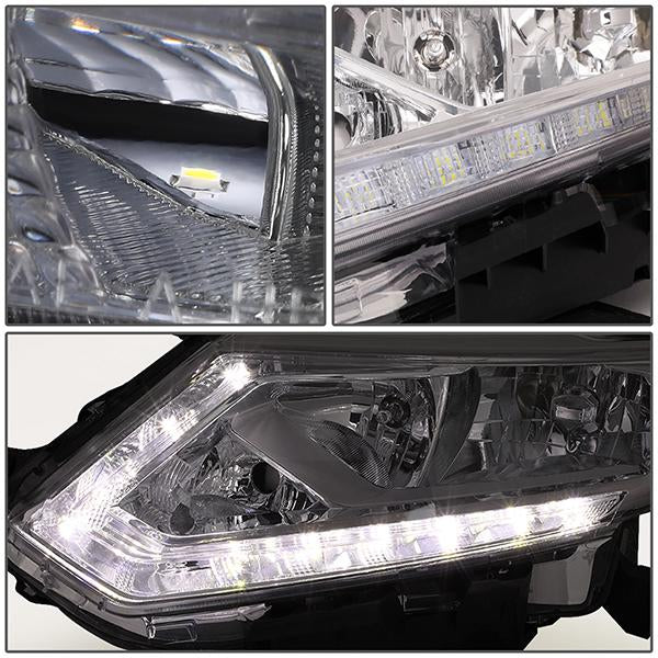 LED DRL Projector Headlights <br>14-16 Nissan Rogue