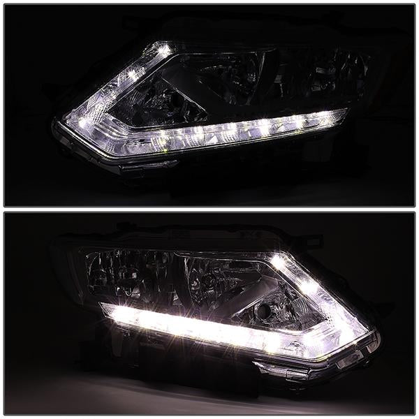 LED DRL Projector Headlights <br>14-16 Nissan Rogue