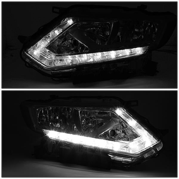 LED DRL Projector Headlights <br>14-16 Nissan Rogue