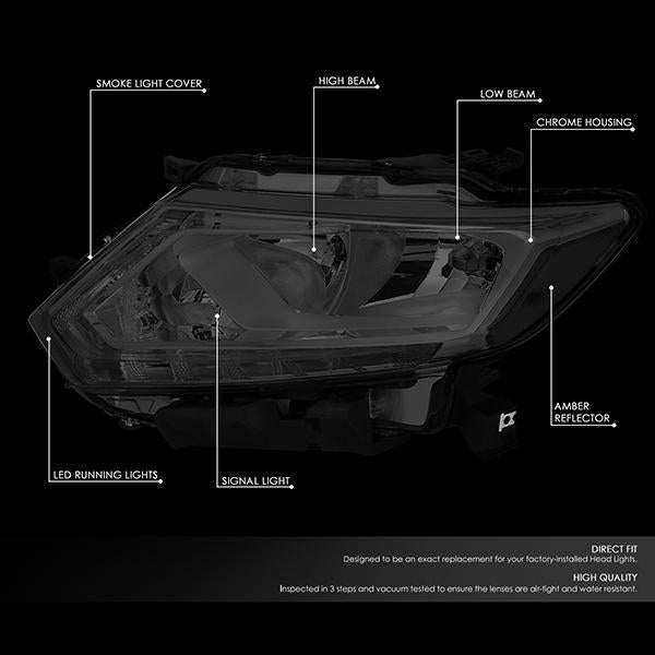 LED DRL Projector Headlights <br>14-16 Nissan Rogue