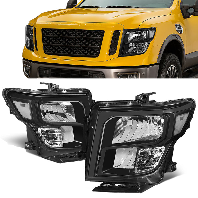 Factory Style Headlights <br>17-22 Nissan Titan, 16-22 XD