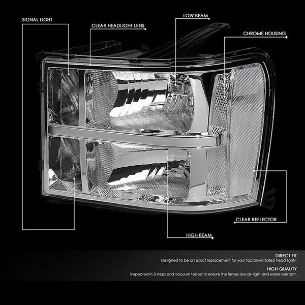 Factory Style Headlights <br>07-14 GMC Sierra 1500 - 3500