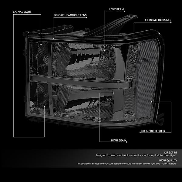 Factory Style Headlights <br>07-14 GMC Sierra 1500 - 3500