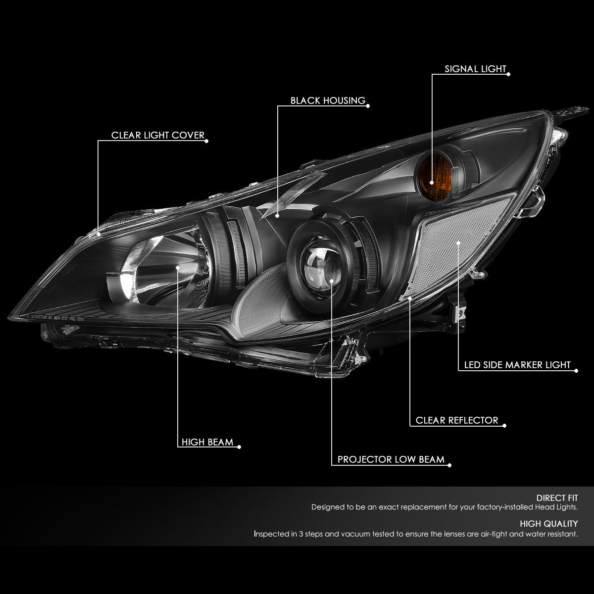 Factory Style Projector Headlights <br>10-14 Subaru Outback, Legacy