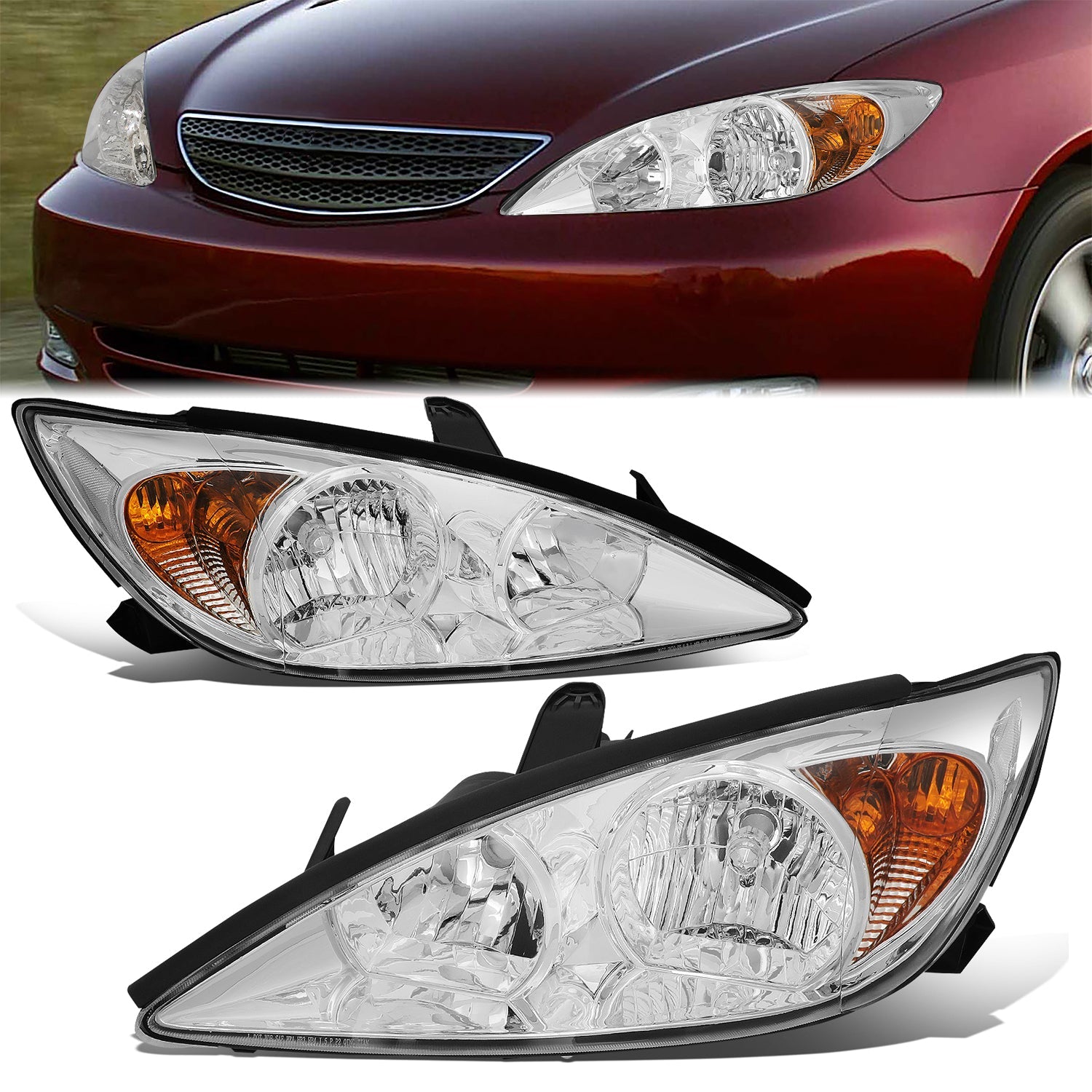 Factory Style Headlights <br>02-04 Toyota Camry