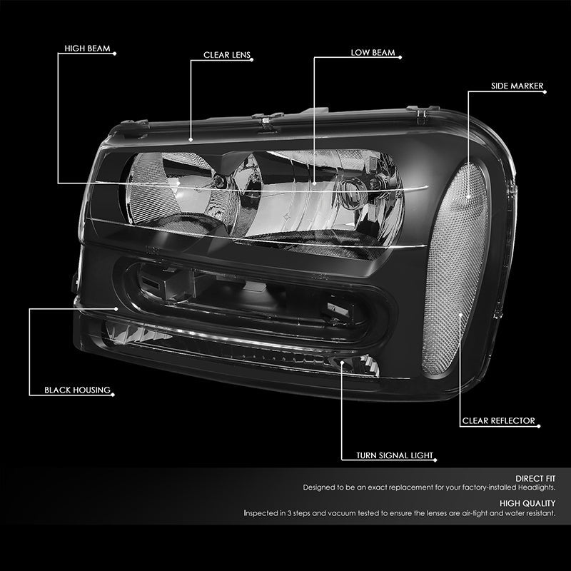 Factory Style Headlights <br>02-09 Chevy Trailblazer, 02-05 EXT