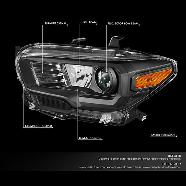 Factory Style Projector Headlights <br>16-18 Toyota Tacoma