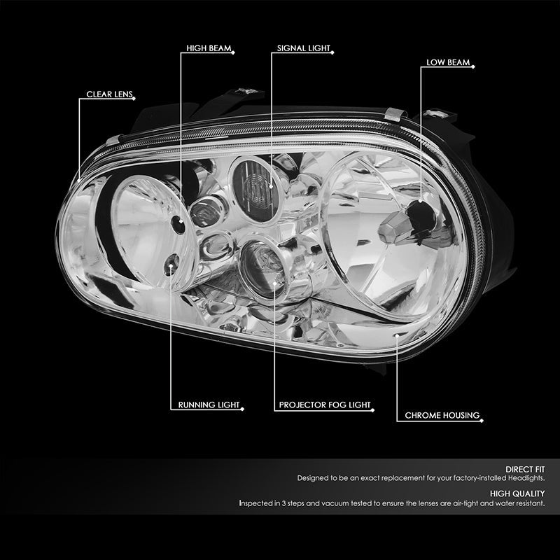 Factory Style Projector Headlights <br>99-06 Volkswagen Golf, 99-02 Cabrio