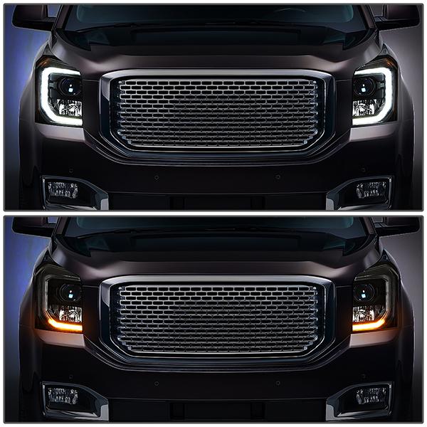 LED DRL Projector Headlights <br>15-20 GMC Yukon, XL