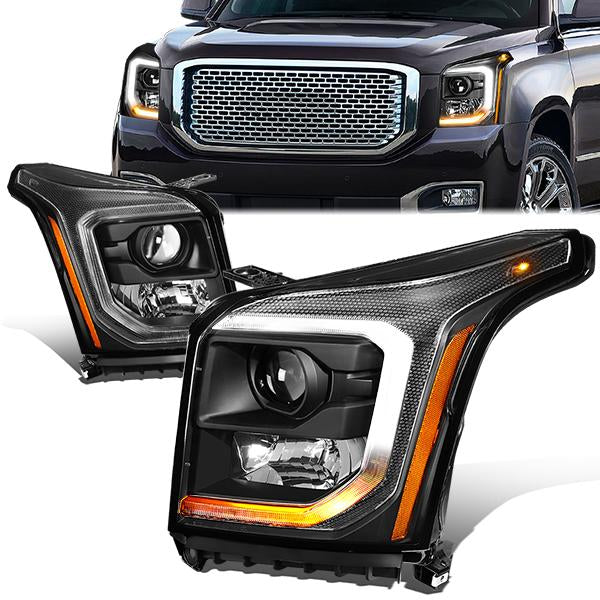 LED DRL Projector Headlights <br>15-20 GMC Yukon, XL