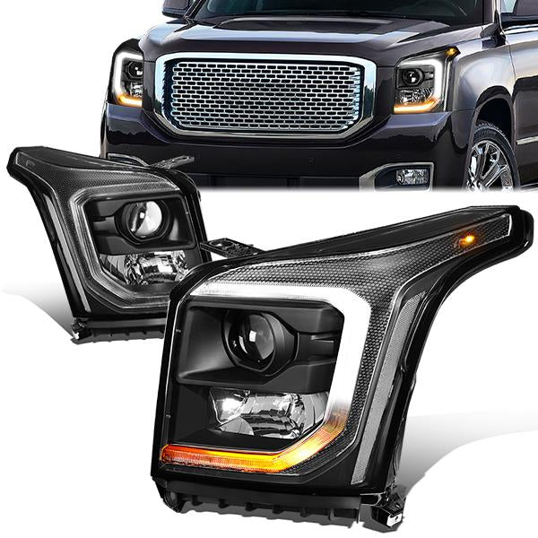 LED DRL Projector Headlights <br>15-20 GMC Yukon, XL