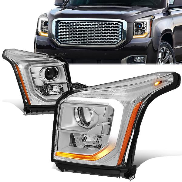 LED DRL Projector Headlights <br>15-20 GMC Yukon, XL