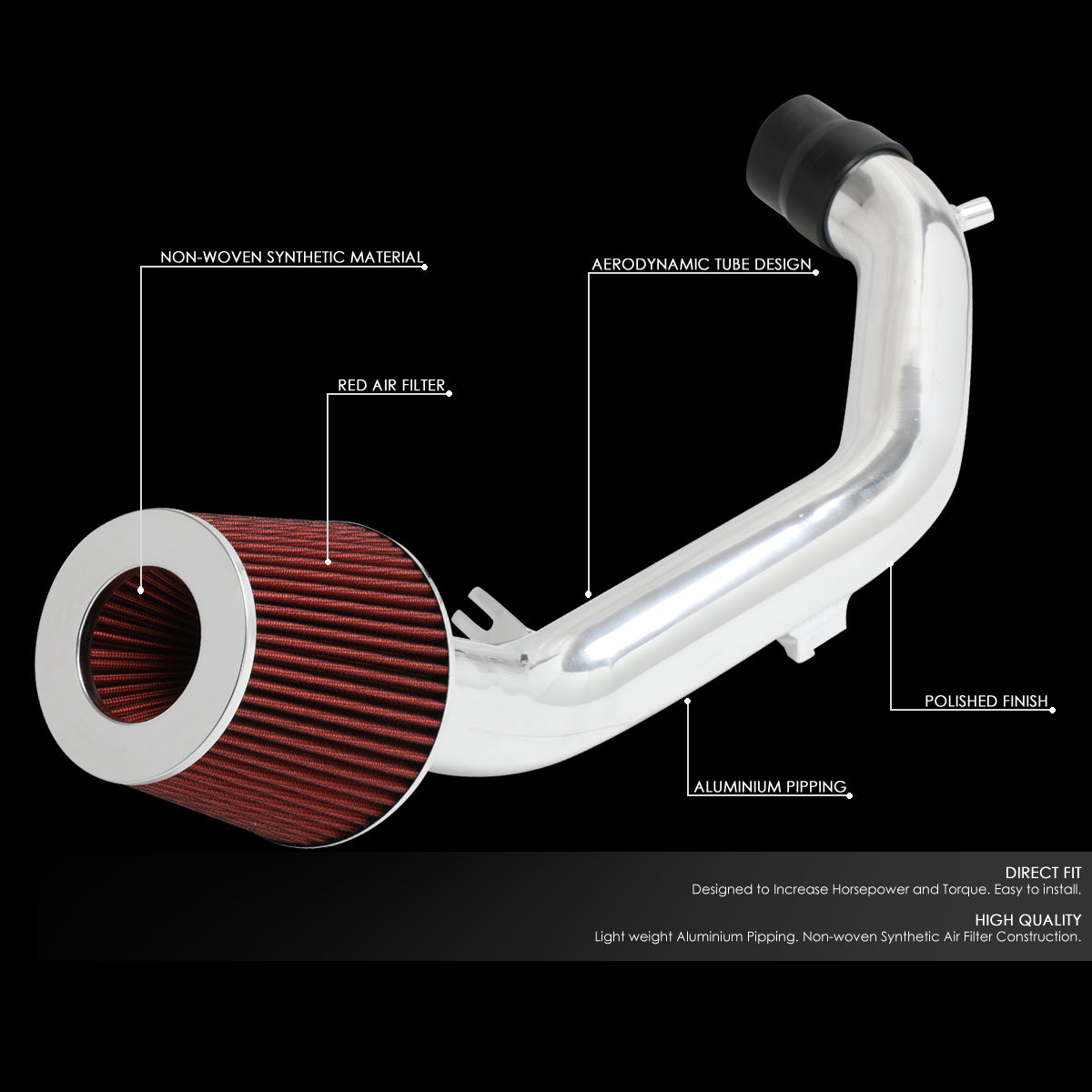 06-07 Mazda 6 Mazdaspeed Aluminum Cold Air Intake w/Red Cone Filter