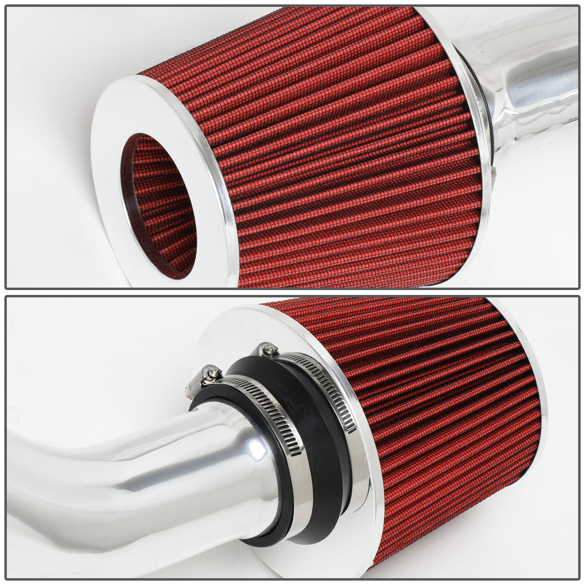 04-06 Nissan Maxima Aluminum Cold Air Intake w/Red Cone Filter