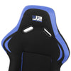 2 Pcs Blue Fabric Bucket Racing Seats w/ Mount Brackets+Sliders