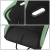 2 Pcs Green Fabric Bucket Racing Seats w/ Mount Brackets+Sliders
