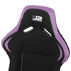 2 Pcs Purple Fabric Bucket Racing Seats w/ Mount Brackets+Sliders