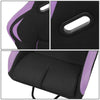 2 Pcs Purple Fabric Bucket Racing Seats w/ Mount Brackets+Sliders