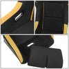 2 Pcs Yellow Fabric Bucket Racing Seats w/ Mount Brackets+Sliders