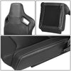 2Pcs Black Synthetic Leather Racing Bucket Seats w/Mount Brackets+Sliders