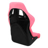 2Pcs Pink Microfiber Suede Large Racing Bucket Seats w/ Mount Brackets+Sliders