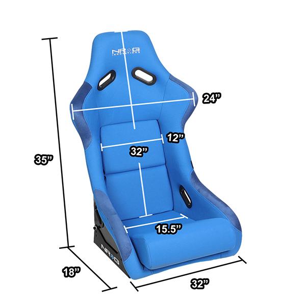 Fiber Glass Bucket Racing Seat 23 W x 18 D x 34 H in. - FRP-300BL