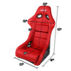 Pair Red Fiberglass Woven Fixed Back Bucket Racing Seats - FRP-300RD-X2