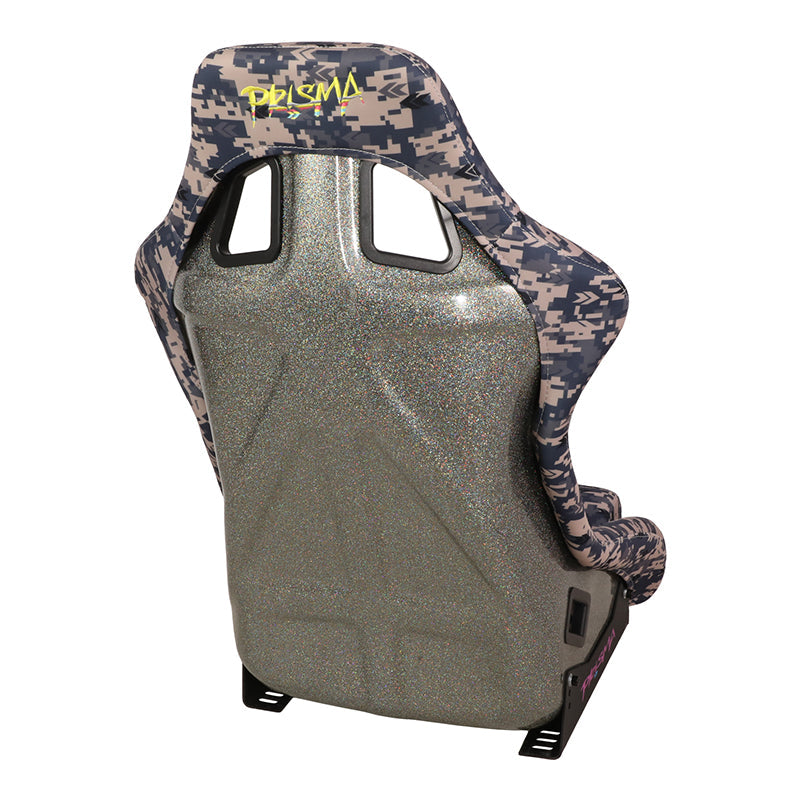 Grey Camo Fiberglass Vegan Satin Bucket Racing Seat - FRP-302-STORM