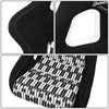 Black / White Fiberglass Vegan Satin Suede Bucket Racing Seat - FRP-302-YABA