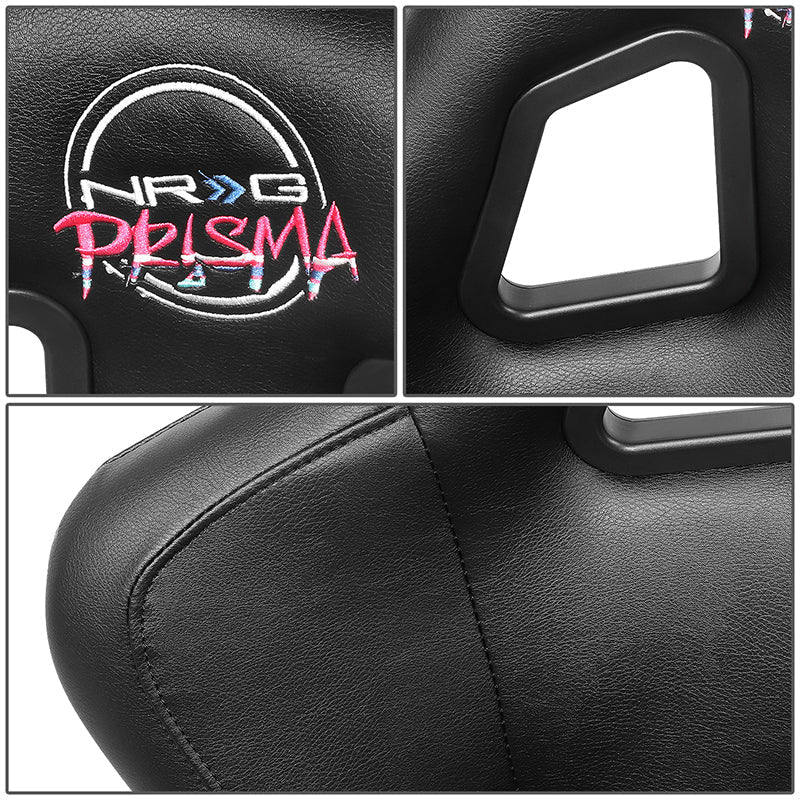 Prisma Vegan Vinyl Large Fixed Back Bucket Racing Seat - FRP-302BK-V