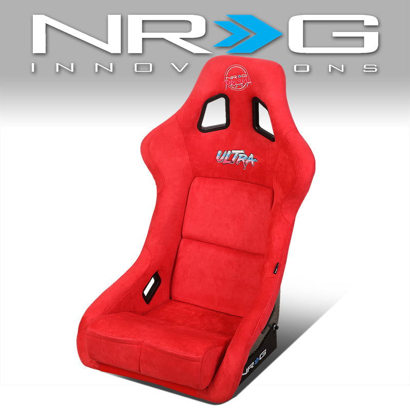 Red Vegan Micro Fiber Racing Seats w/Mount Bracket - FRP-302RDL-ULTRA