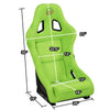 1-Piece Medium Green Alcantara Fabric Bucket Racing Seat - FRP-303NG-PRISMA