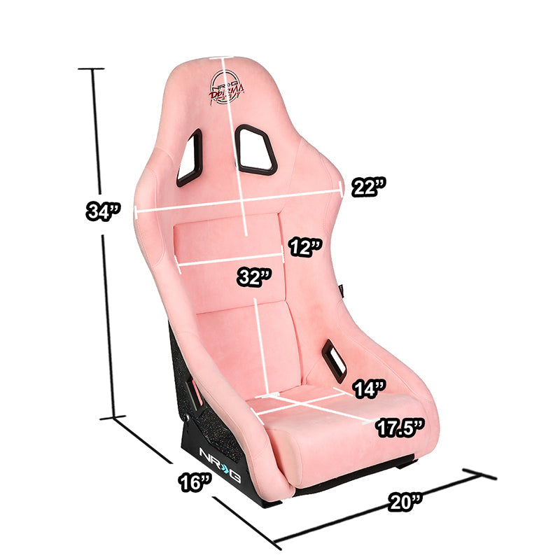 1-Piece Medium Size Alcantara Bucket Racing Seat - FRP-303PK