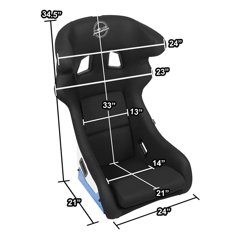 Microfiber Fiberglass Fixed Back Bucket Racing Seat w/Bracket - FRP-600WT