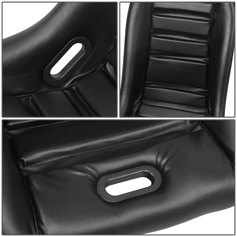 Vegan Leather Fixed Back Racing Bucket Seat - PRI-100BK-ARCADE