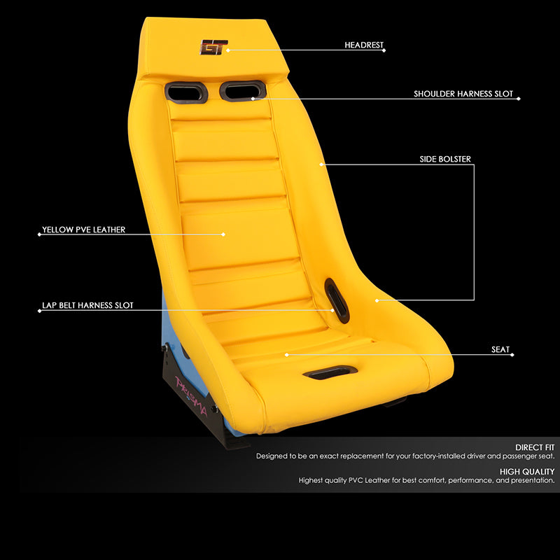 Vegan Leather Racing Bucket Seat - PRI-100YL-OASIS
