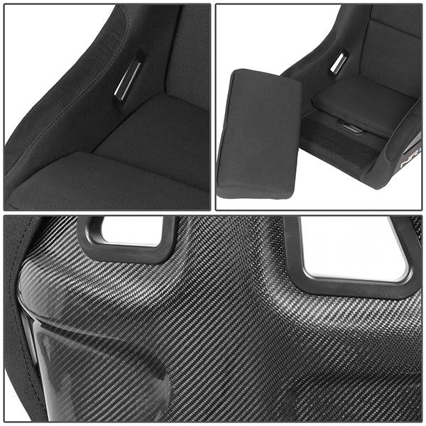 Carbon Fiber Back Fixed Position Bucket Racing Seat - RSC-302CF-BK