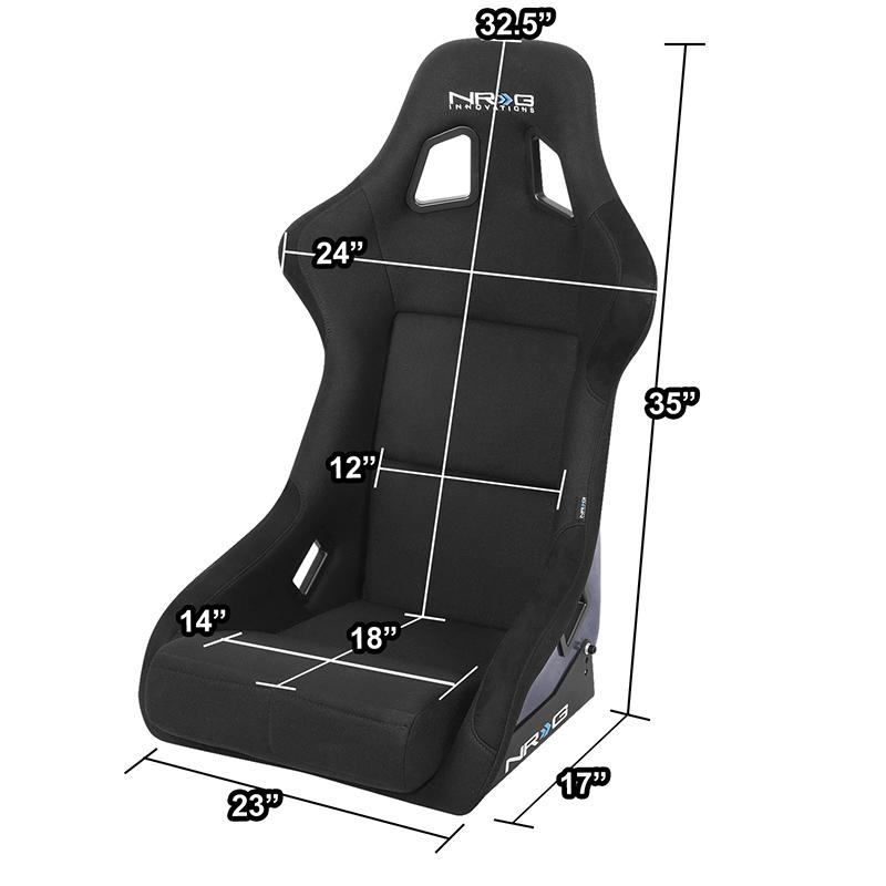 Carbon Fiber Back Fixed Position Bucket Racing Seat - RSC-302CF-BL