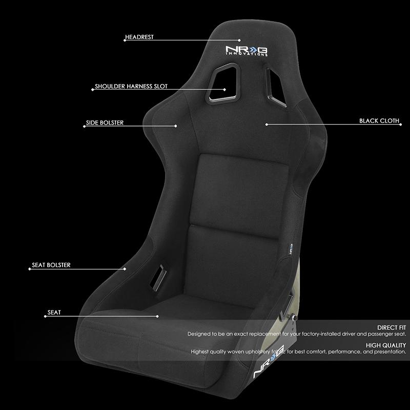 Carbon Fiber Back Fixed Position Bucket Racing Seat - RSC-302CF-GD