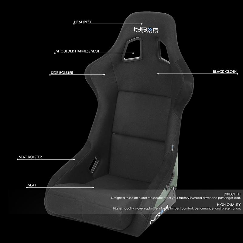 Carbon Fiber Back Fixed Position Bucket Racing Seat - RSC-302CF-GN