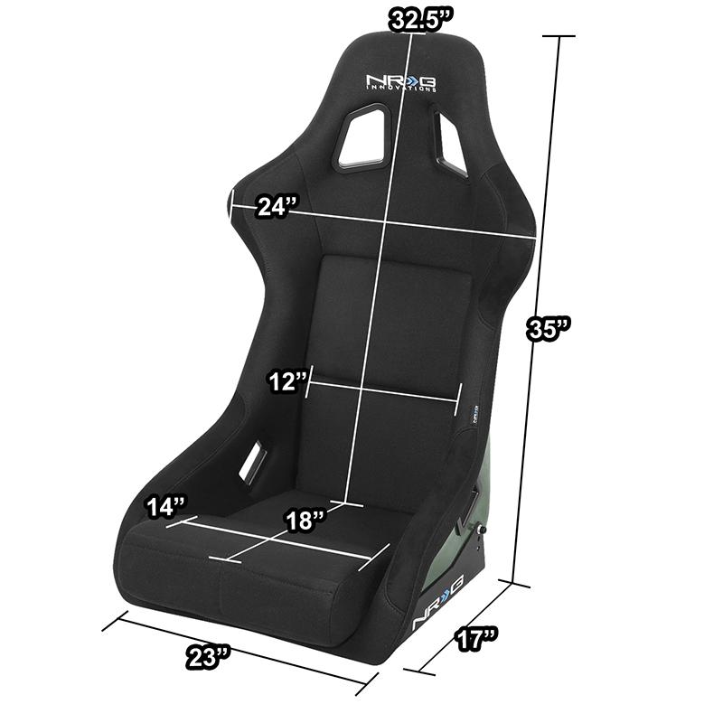 Carbon Fiber Back Fixed Position Bucket Racing Seat - RSC-302CF-GN