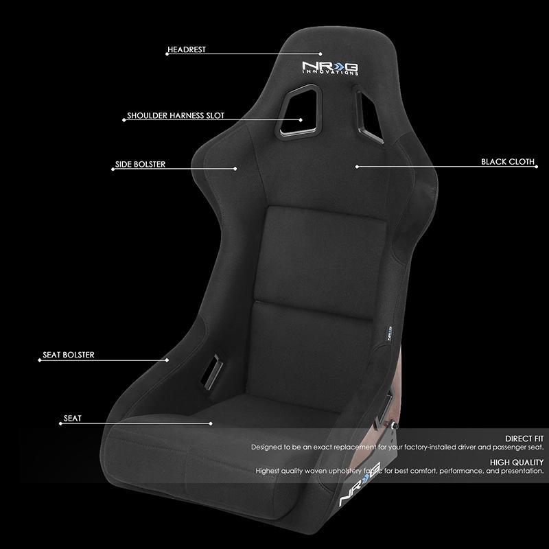 Carbon Fiber Back Fixed Position Bucket Racing Seat - RSC-302CF-RD